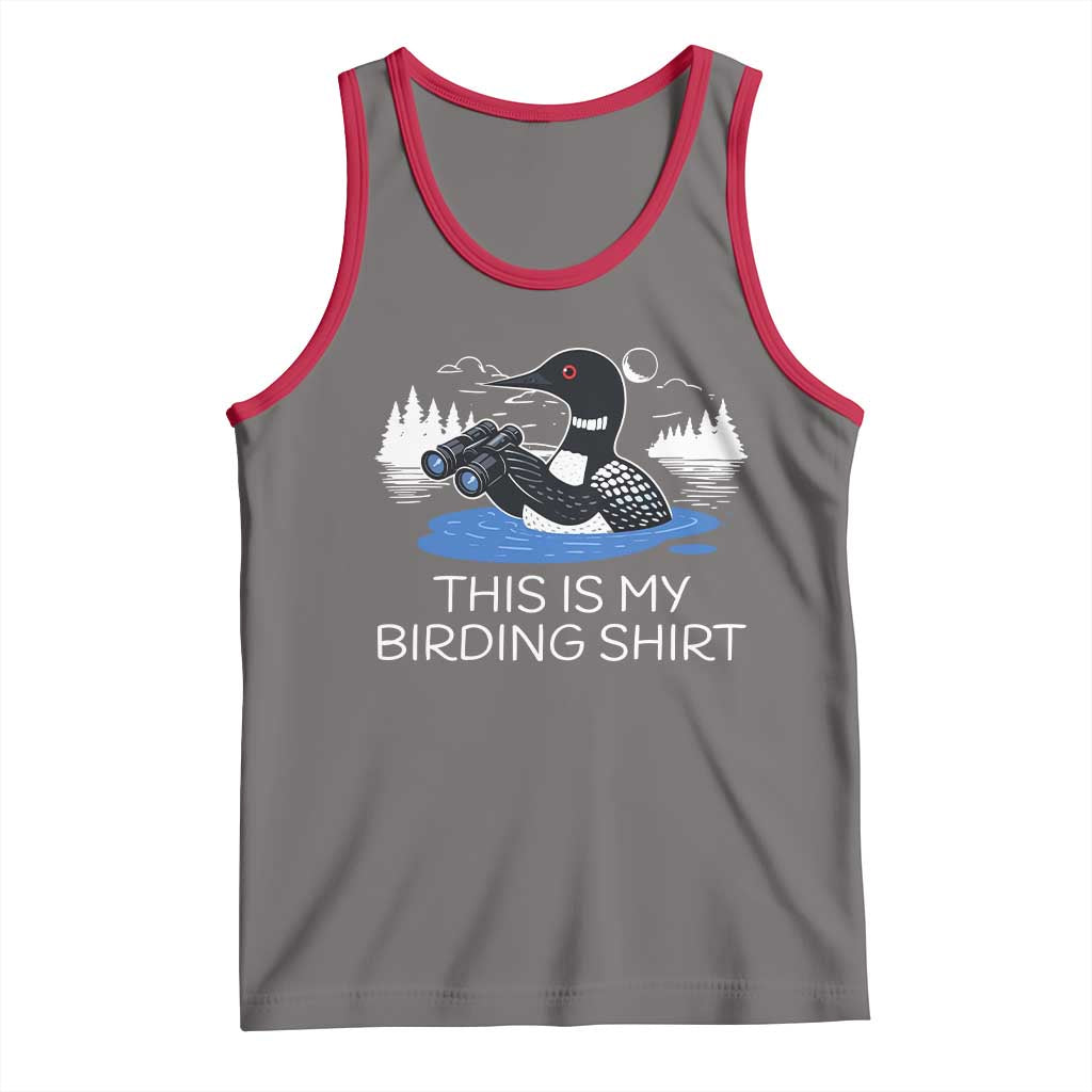 Funny Birding Tank Top Loon Bird Watching TS10 Deep Heather Red Print Your Wear