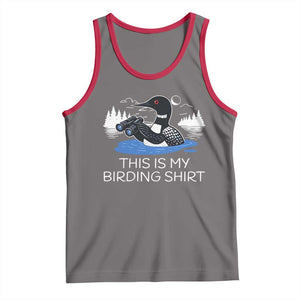 Funny Birding Tank Top Loon Bird Watching TS10 Deep Heather Red Print Your Wear
