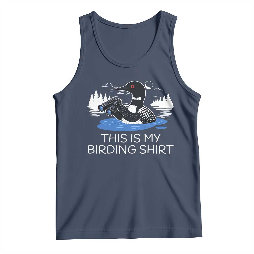 Funny Birding Tank Top Loon Bird Watching TS10 Navy Print Your Wear