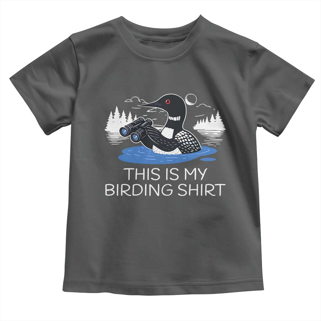 Funny Birding Toddler T Shirt Loon Bird Watching TS10 Dark Heather Print Your Wear