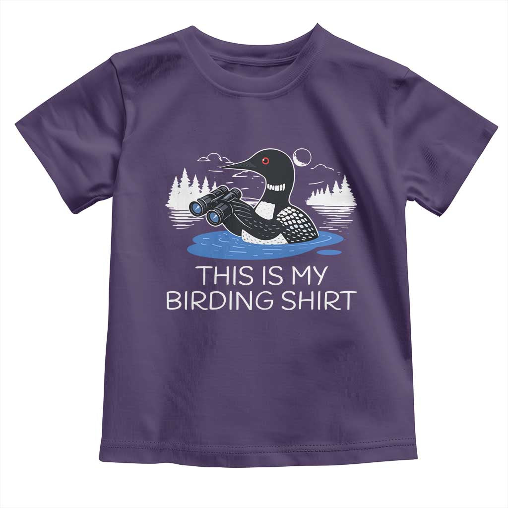 Funny Birding Toddler T Shirt Loon Bird Watching TS10 Purple Print Your Wear
