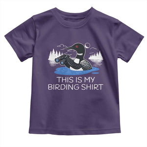 Funny Birding Toddler T Shirt Loon Bird Watching TS10 Purple Print Your Wear