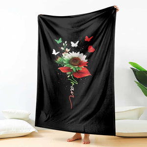 Iran Throw Blanket Free Iran Protest Sunflower Flag TS10 Print Your Wear