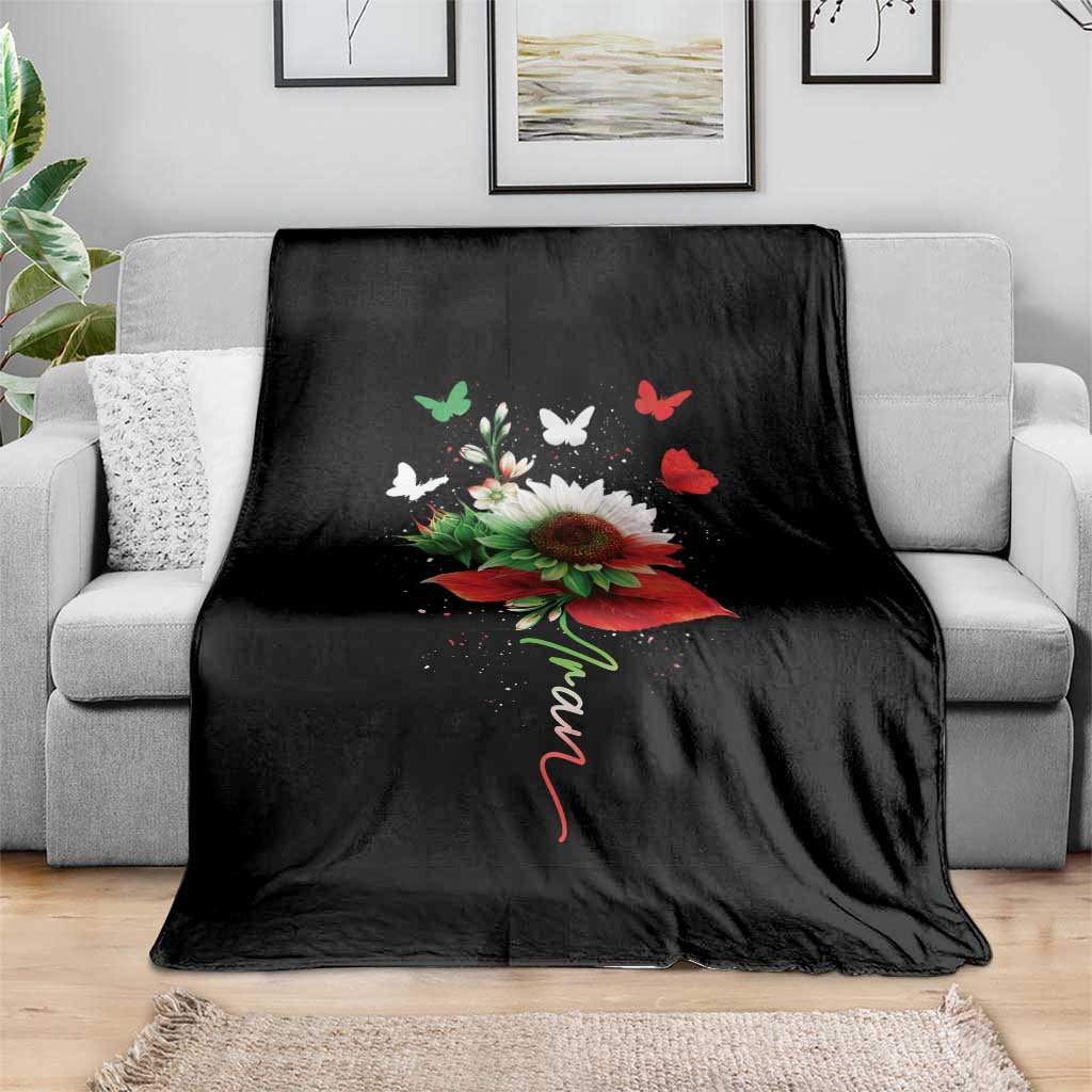 Iran Throw Blanket Free Iran Protest Sunflower Flag TS10 Print Your Wear