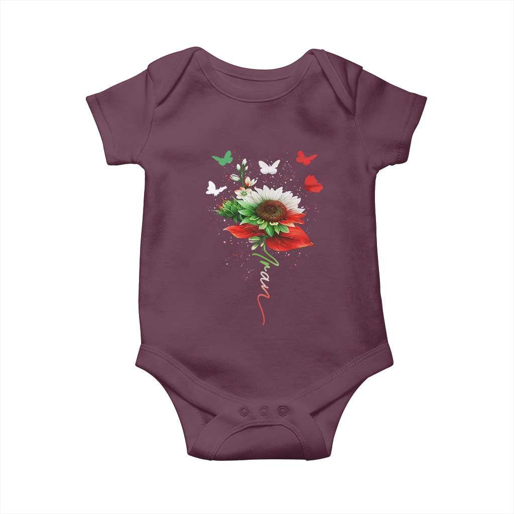Iran Baby Onesie Free Iran Protest Sunflower Flag TS10 Maroon Print Your Wear
