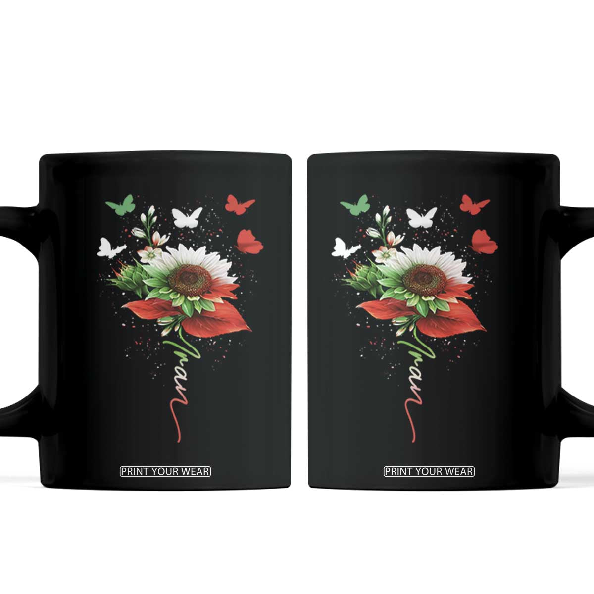Iran Coffee Mug Free Iran Protest Sunflower Flag TS10 Black Print Your Wear