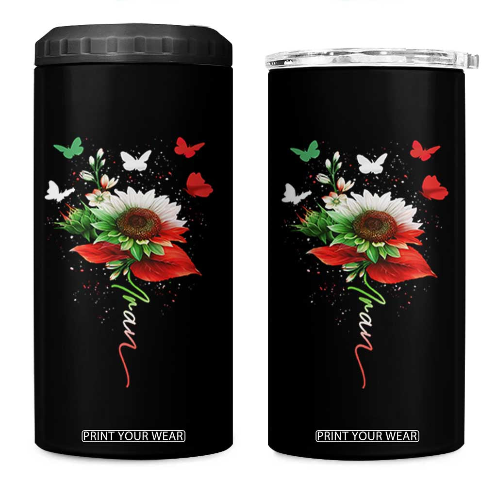 Iran 4 in 1 Can Cooler Tumbler Free Iran Protest Sunflower Flag TS10 One Size: 16 oz Black Print Your Wear