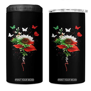 Iran 4 in 1 Can Cooler Tumbler Free Iran Protest Sunflower Flag TS10 One Size: 16 oz Black Print Your Wear