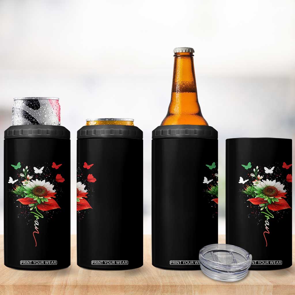 Iran 4 in 1 Can Cooler Tumbler Free Iran Protest Sunflower Flag TS10 Print Your Wear