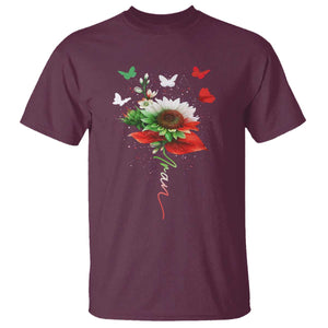 Iran T Shirt Free Iran Protest Sunflower Flag TS10 Maroon Print Your Wear