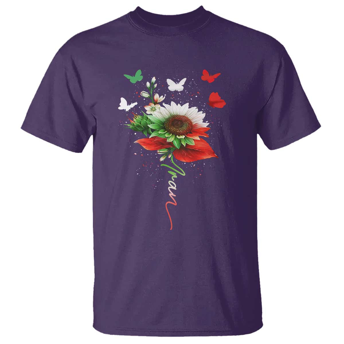 Iran T Shirt Free Iran Protest Sunflower Flag TS10 Purple Print Your Wear