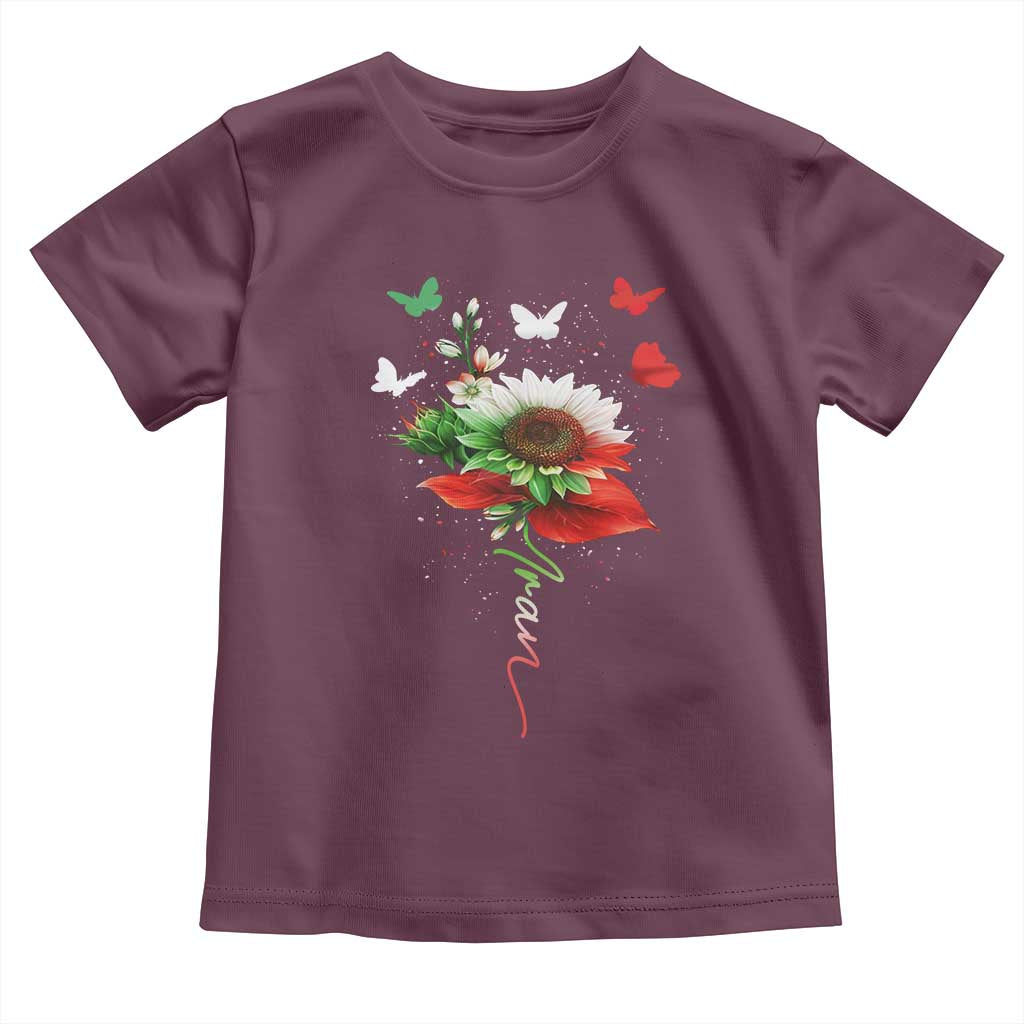 Iran Toddler T Shirt Free Iran Protest Sunflower Flag TS10 Maroon Print Your Wear