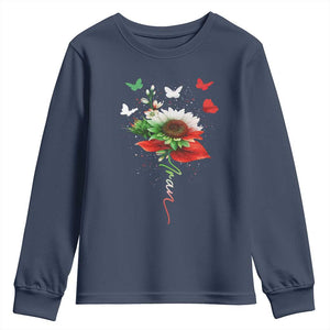 Iran Youth Sweatshirt Free Iran Protest Sunflower Flag TS10 Navy Print Your Wear