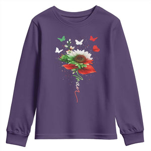 Iran Youth Sweatshirt Free Iran Protest Sunflower Flag TS10 Purple Print Your Wear