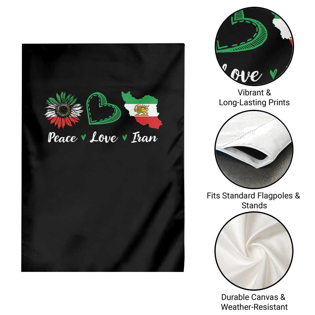 Peace Love Iran Garden Flag Sunflower Flag TS10 Print Your Wear