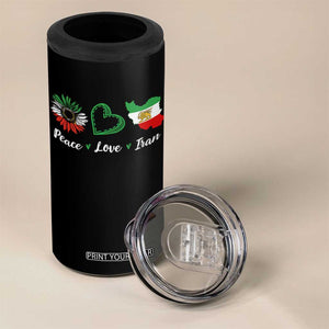 Peace Love Iran 4 in 1 Can Cooler Tumbler Sunflower Flag TS10 Print Your Wear