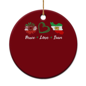 Peace Love Iran Ceramic Ornament Sunflower Flag TS10 1pc Red Print Your Wear