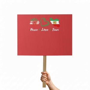 Peace Love Iran Protest Sign Sunflower Flag TS10 Horizontal 18" × 24" Red Print Your Wear