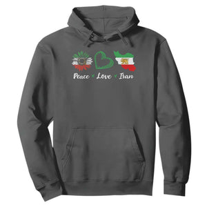 Peace Love Iran Hoodie Sunflower Flag TS10 Dark Heather Print Your Wear