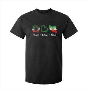 Peace Love Iran T Shirt For Kid Sunflower Flag TS10 Black Print Your Wear