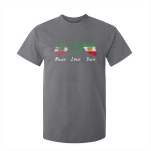Peace Love Iran T Shirt For Kid Sunflower Flag TS10 Charcoal Print Your Wear