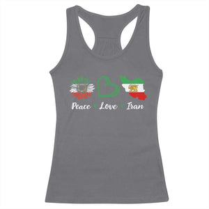 Peace Love Iran Racerback Tank Top Sunflower Flag TS10 Charcoal Print Your Wear