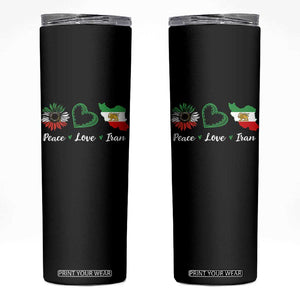 Peace Love Iran Skinny Tumbler Sunflower Flag TS10 Black Print Your Wear