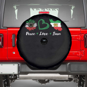 Peace Love Iran Spare Tire Cover Sunflower Flag TS10 Black Print Your Wear