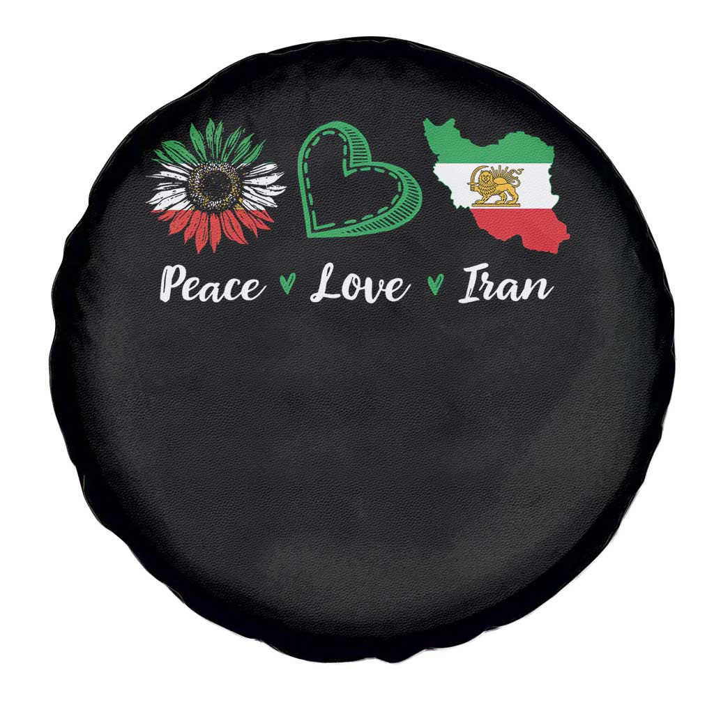 Peace Love Iran Spare Tire Cover Sunflower Flag TS10 Print Your Wear