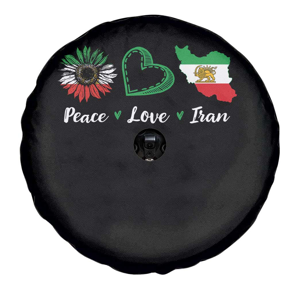 Peace Love Iran Spare Tire Cover Sunflower Flag TS10 Print Your Wear