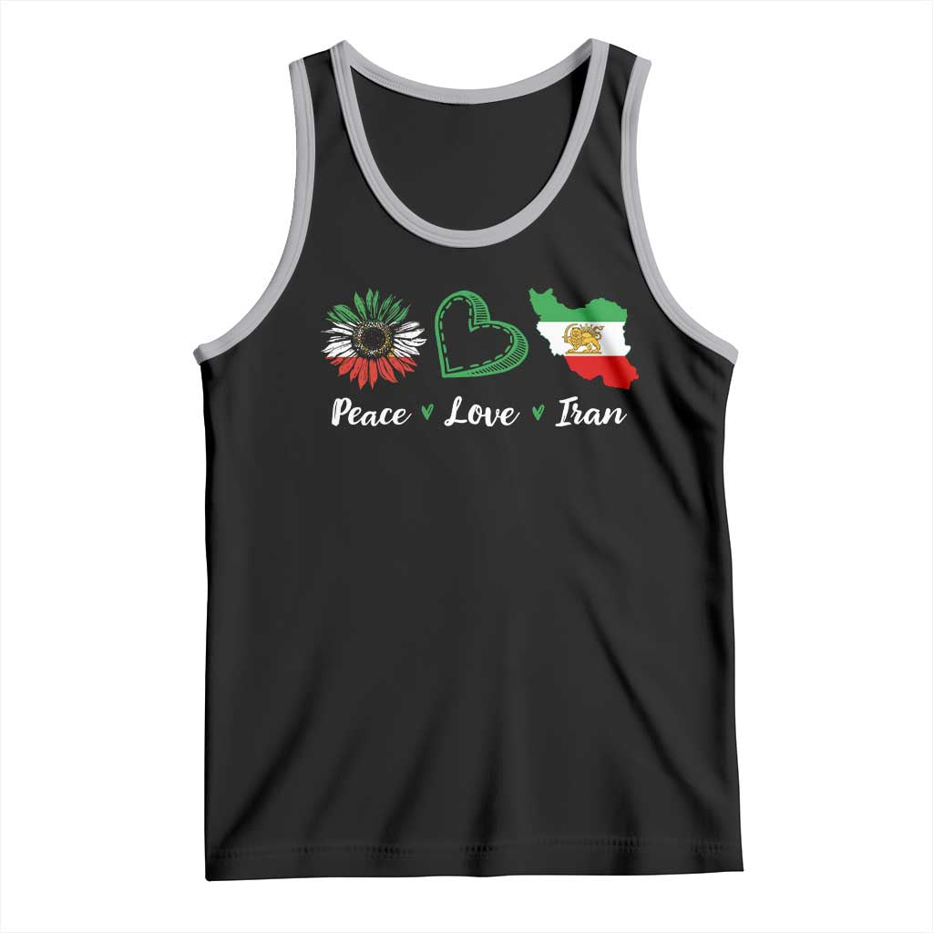 Peace Love Iran Tank Top Sunflower Flag TS10 Black Athletic Heather Print Your Wear