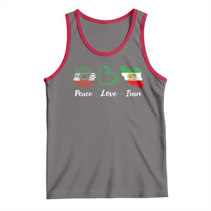 Peace Love Iran Tank Top Sunflower Flag TS10 Deep Heather Red Print Your Wear