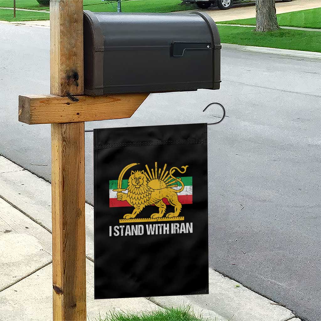 I Stand With Iran Garden Flag Shir o Khorshid Lion And Sun Iran Persia TS10 Print Your Wear
