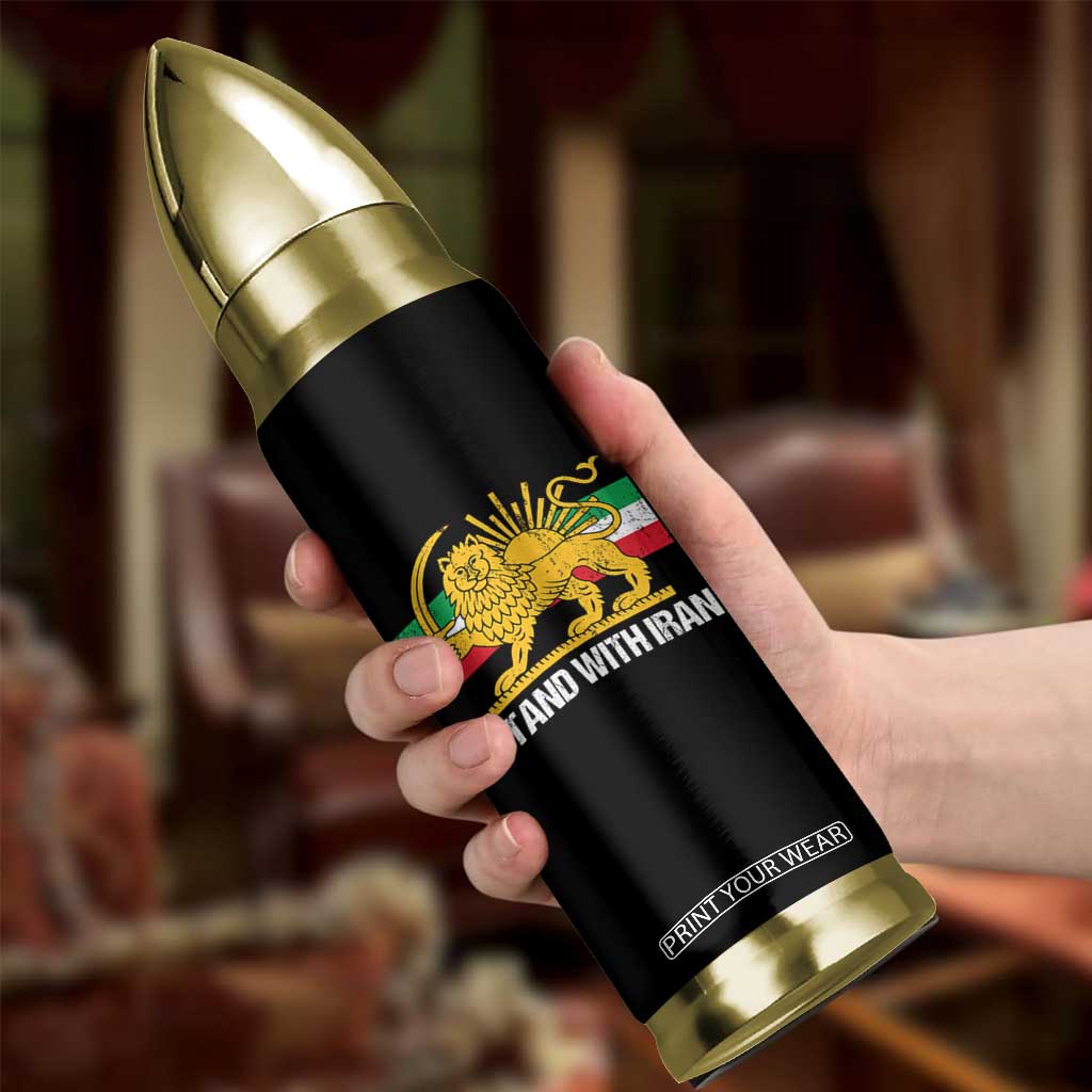 I Stand With Iran Bullet Tumbler Shir o Khorshid Lion And Sun Iran Persia TS10 Print Your Wear
