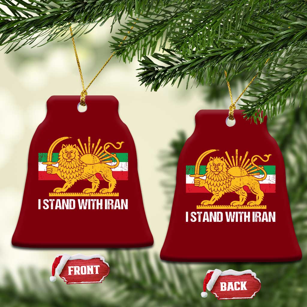 I Stand With Iran Ceramic Ornament Shir o Khorshid Lion And Sun Iran Persia TS10 Print Your Wear
