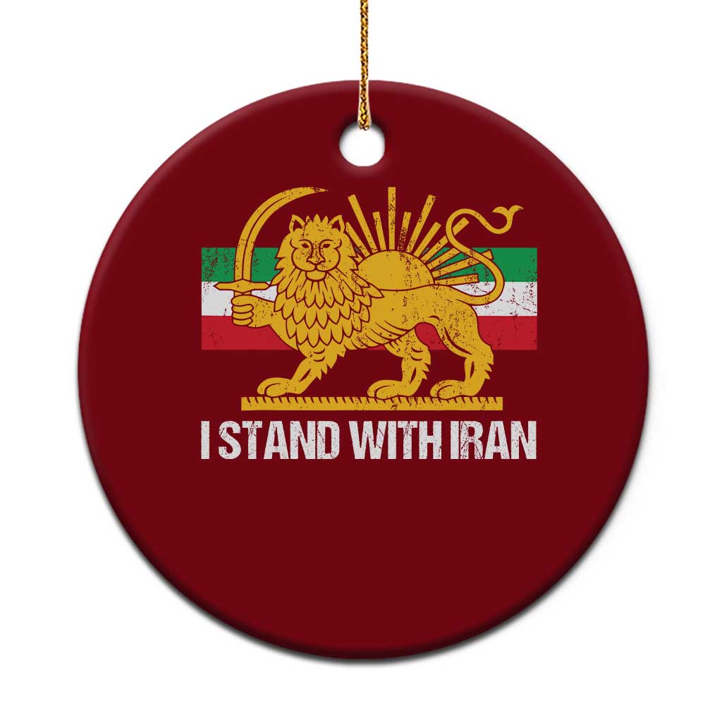 I Stand With Iran Ceramic Ornament Shir o Khorshid Lion And Sun Iran Persia TS10 1pc Red Print Your Wear