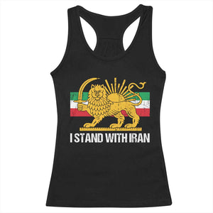 I Stand With Iran Racerback Tank Top Shir o Khorshid Lion And Sun Iran Persia TS10 Black Print Your Wear