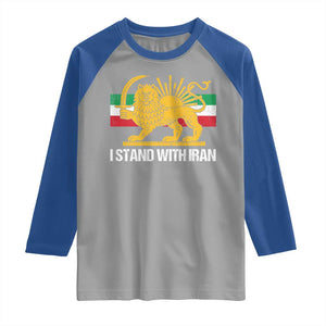 I Stand With Iran Raglan Shirt Shir o Khorshid Lion And Sun Iran Persia TS10 Sport Gray Royal Print Your Wear