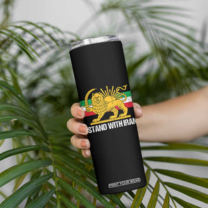 I Stand With Iran Skinny Tumbler Shir o Khorshid Lion And Sun Iran Persia TS10 Print Your Wear