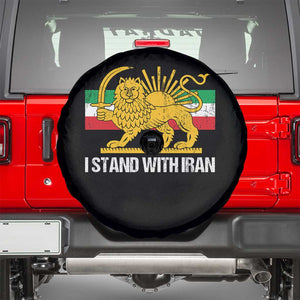 I Stand With Iran Spare Tire Cover Shir o Khorshid Lion And Sun Iran Persia TS10 Black Print Your Wear