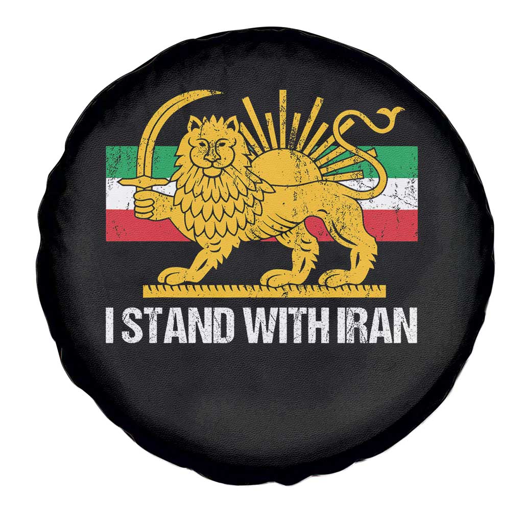 I Stand With Iran Spare Tire Cover Shir o Khorshid Lion And Sun Iran Persia TS10 Print Your Wear