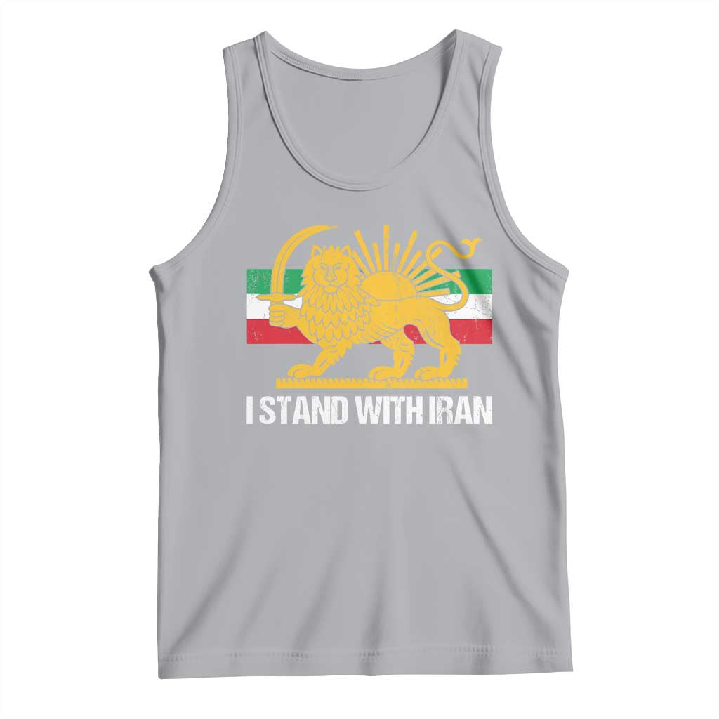 I Stand With Iran Tank Top Shir o Khorshid Lion And Sun Iran Persia TS10 Athletic Heather Print Your Wear
