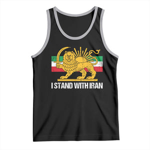 I Stand With Iran Tank Top Shir o Khorshid Lion And Sun Iran Persia TS10 Black Athletic Heather Print Your Wear