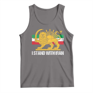 I Stand With Iran Tank Top Shir o Khorshid Lion And Sun Iran Persia TS10 Deep Heather Print Your Wear