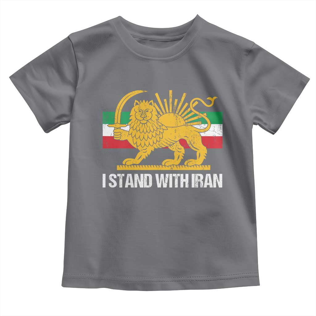 I Stand With Iran Toddler T Shirt Shir o Khorshid Lion And Sun Iran Persia TS10 Charcoal Print Your Wear