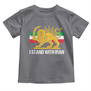 I Stand With Iran Toddler T Shirt Shir o Khorshid Lion And Sun Iran Persia TS10 Charcoal Print Your Wear