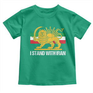 I Stand With Iran Toddler T Shirt Shir o Khorshid Lion And Sun Iran Persia TS10 Irish Green Print Your Wear