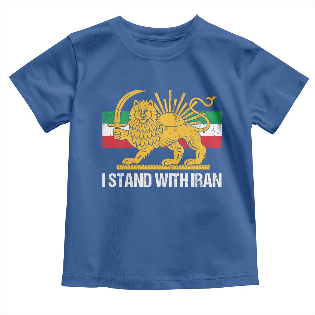 I Stand With Iran Toddler T Shirt Shir o Khorshid Lion And Sun Iran Persia TS10 Royal Blue Print Your Wear