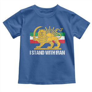 I Stand With Iran Toddler T Shirt Shir o Khorshid Lion And Sun Iran Persia TS10 Royal Blue Print Your Wear