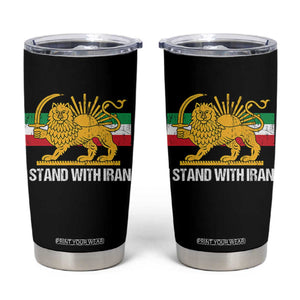I Stand With Iran Tumbler Cup Shir o Khorshid Lion And Sun Iran Persia TS10 Black Print Your Wear